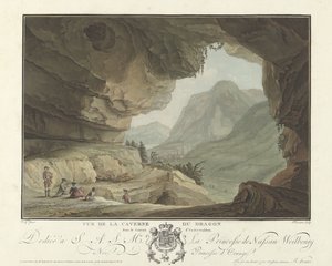 Pohled na krajinu z dračí jeskyně Vue de la Caverne du Dragon dans le Canton d