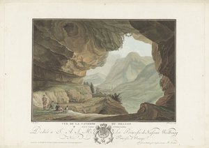 Pohled na krajinu z dračí jeskyně Vue de la Caverne du Dragon dans le Canton d