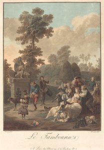 Tamburína od Charles Melchior Descourtis after Nicolas Antoine Taunay