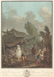 Noce de Village (vesnická svatba) od Charles Melchior Descourtis after Nicolas Antoine Taunay