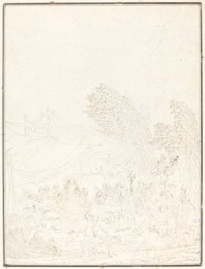 Noce de Village (vesnická svatba) od Charles Melchior Descourtis after Nicolas Antoine Taunay