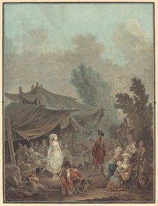 Noce de Village (vesnická svatba) od Charles Melchior Descourtis after Nicolas Antoine Taunay