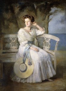 Portrét dámy v modrých šatech od Charles Mendelssohn Horsfall