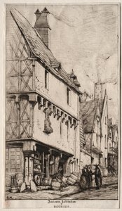 Starý dům v Bourges, někdy nazývaný Musicians House, 1860. od Charles Meryon
