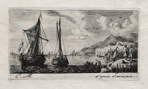 Calais - Flushing Boats, 1850. od Charles Meryon