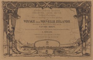 Obal na sadu leptů s názvem "Cesta na Nový Zéland" od Charles Meryon