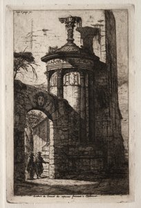 Vchod do francouzského kapucínského kláštera v Aténách, 1854. od Charles Meryon