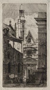 Lepty Paříže: Kostel sv. Štěpána z Hory od Charles Meryon