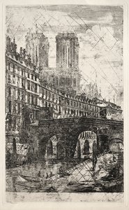 Lepty Paříže: Malý most, 1850. od Charles Meryon