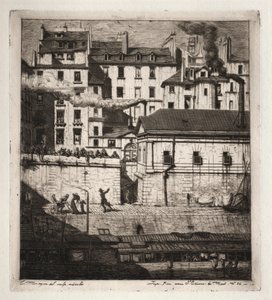 Lepty Paříže: Márnice, 1854. od Charles Meryon