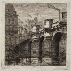 Lepty Paříže: Nový most, 1853. od Charles Meryon