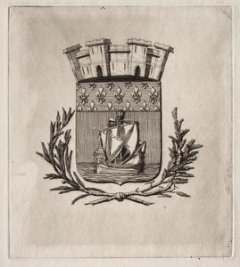 Etchings of Paris: The Symbolical Arms of the City of Paris, 1854. od Charles Meryon