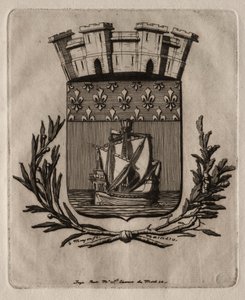 Etchings of Paris: The Symbolical Arms of the City of Paris, 1854. od Charles Meryon
