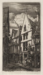 Lepty Paříže: v Bourges od Charles Meryon