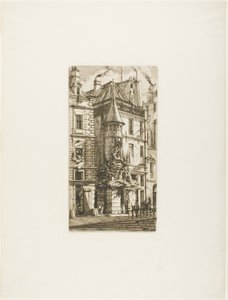Dům s věžičkou, rue de la Tixéranderie od Charles Meryon