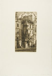 Dům s věžičkou, rue de la Tixéranderie, Paříž od Charles Meryon