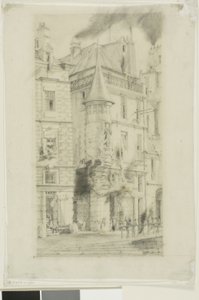 Dům s věžičkou, rue de la Tixéranderie, Paříž od Charles Meryon