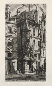 Dům s věžičkou, rue de la Tixéranderie, Paříž od Charles Meryon