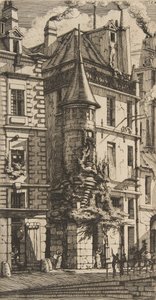 Dům s věžičkou, rue de la Tixéranderie, Paříž, 1852. od Charles Meryon