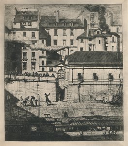 La Morgue 3rd State, 9 18 x 8 18 palců, 1854, 1927 od Charles Meryon