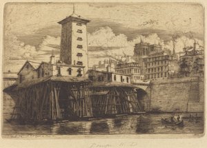 Notre Dame Pump, Paříž (Pumpa Notre Dame) od Charles Meryon