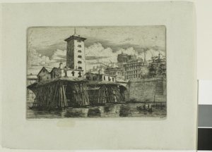 Notre-Dame Pump, Paříž od Charles Meryon