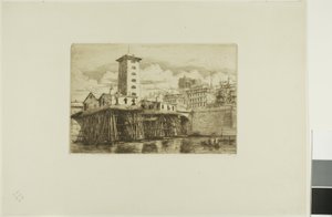 Notre-Dame Pump, Paříž od Charles Meryon