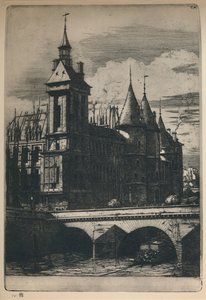 La Tour De LHorloge 3. stát, 10 516 x 7 14 palců, 1852, 1927 od Charles Meryon