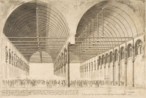 Salle des Pas-Perdus v bývalém Palais de Justice Předsíň Palais de Jus..., 1855. od Charles Meryon
