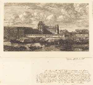 Starý Louvre, z obrazu od Zeemana, 1651 od Charles Meryon