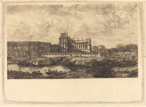 Starý Louvre z obrazu od Zeemana, 1651 (The Old Louvre, from a Painting by Zeeman, l651) od Charles Meryon