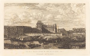 Starý Louvre, z obrazu od Zeemana, 1651 od Charles Meryon