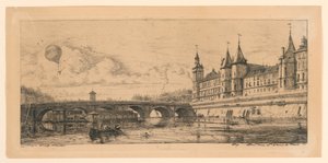 Le Pont-au-Change (výměnný most) od Charles Meryon