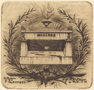Molierova hrobka na hřbitově Père-Lachaise v Paříži od Charles Meryon