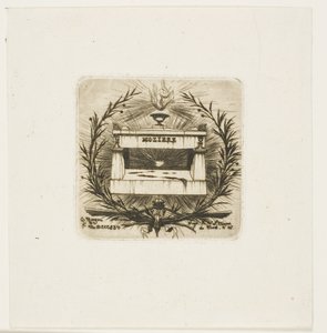 Molièrova hrobka, hřbitov Père-Lachaise, Paříž od Charles Meryon