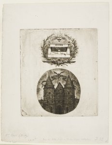 Molièrova hrobka, hřbitov Père-Lachaise, Paříž a stará brána Justičního paláce, Paříž od Charles Meryon