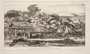 Native Barns and Huts at Akaroa, Banks Peninsula, 1845, 1865. od Charles Meryon