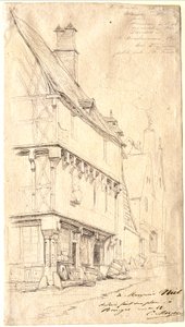 Starý dům v Bourges: „La Maison du Musicien“ od Charles Meryon