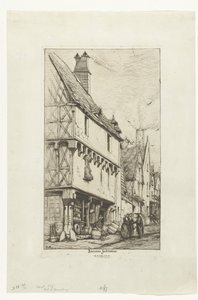 Oud huis Huis van de Muzikant v Bourges Starý dům v Bourges (název na objektu) od Charles Meryon