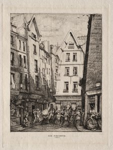Pirouette Street, v blízkosti Markets, Paříž od Charles Meryon