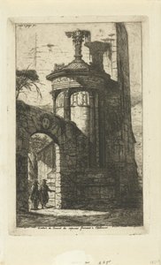 Brána u vchodu do kláštera francouzských kapucínů v Aténách Entrée du Convent des Capucins Francais a Athenes (název na objektu) od Charles Meryon