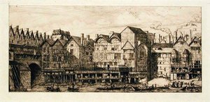 Brána do Cité z konce 17. století, Paříž od Charles Meryon