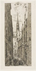 Rue des Chantres, Paříž od Charles Meryon