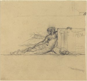 Sedící ženská postava pro "San Francisco" od Charles Meryon