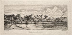 Seine Fishing off Charcoal Burners Point, Akaroa, Banks Peninsula, 1845, 1863. od Charles Meryon