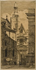 St. Etienne-du-Mont, Paříž, z Eaux-forts sur Paris od Charles Meryon
