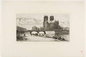 Apsida Notre-Dame, Paříž od Charles Meryon