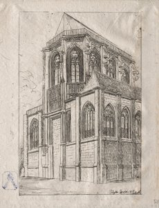 Apsida kostela sv. Martin-sur-Renelle od Charles Meryon