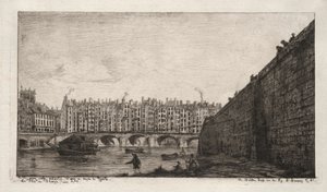 The Exchange Bridge, Paříž, asi 1784, 1855. od Charles Meryon