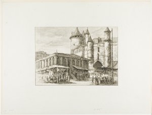 Grand Châtelet, Paříž, c. 1780, po dřívější kresbě od Charles Meryon